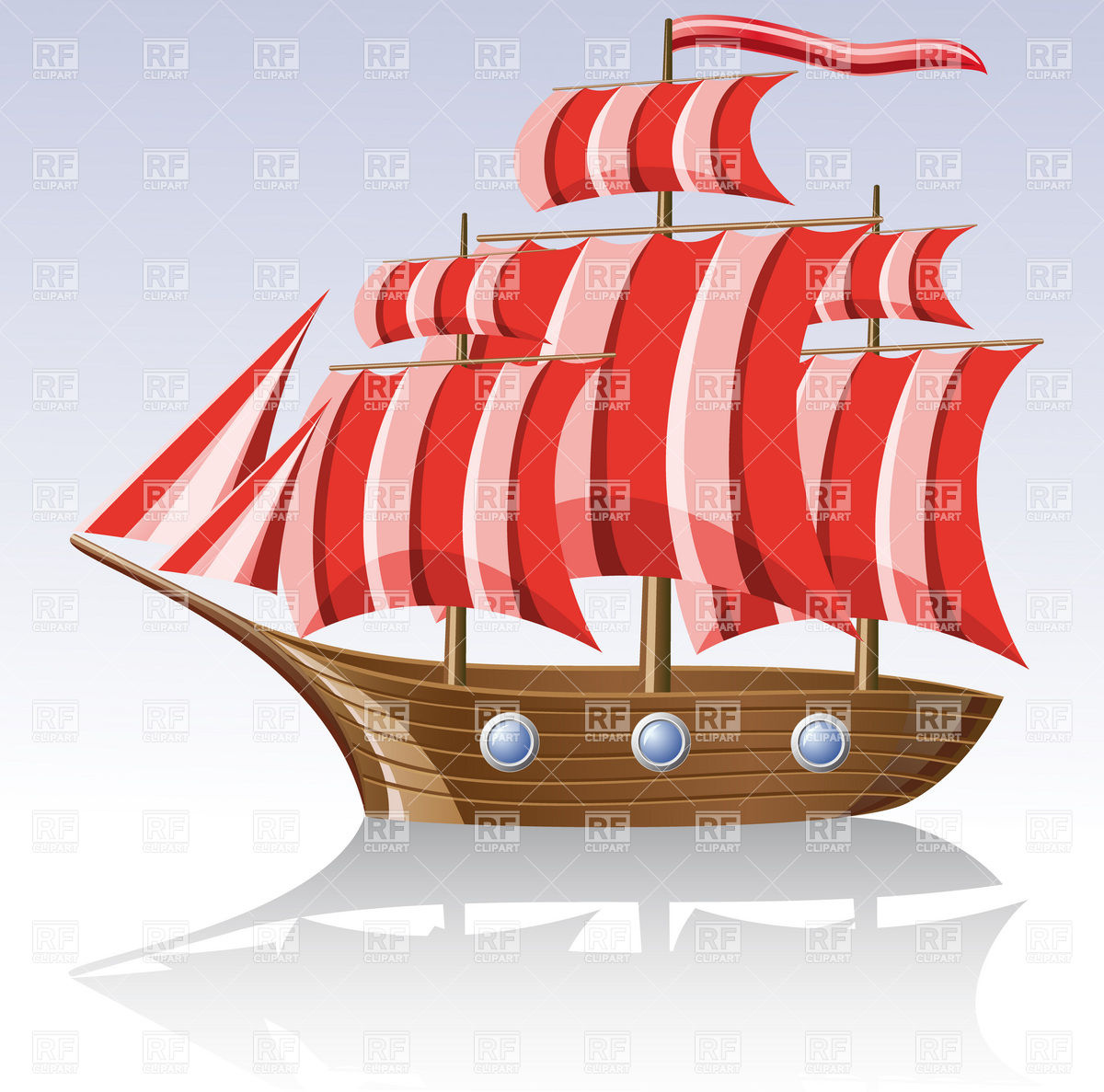 Old Wooden Sailing Vessel Download Royalty Free Vector Clipart  Eps