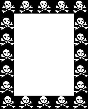 Pirates Border Skull And Bones Printable Note Cards And Clip Art    