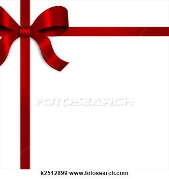 Stock Photograph   Gift Ribbon With Red Satin Bow  Fotosearch   Search