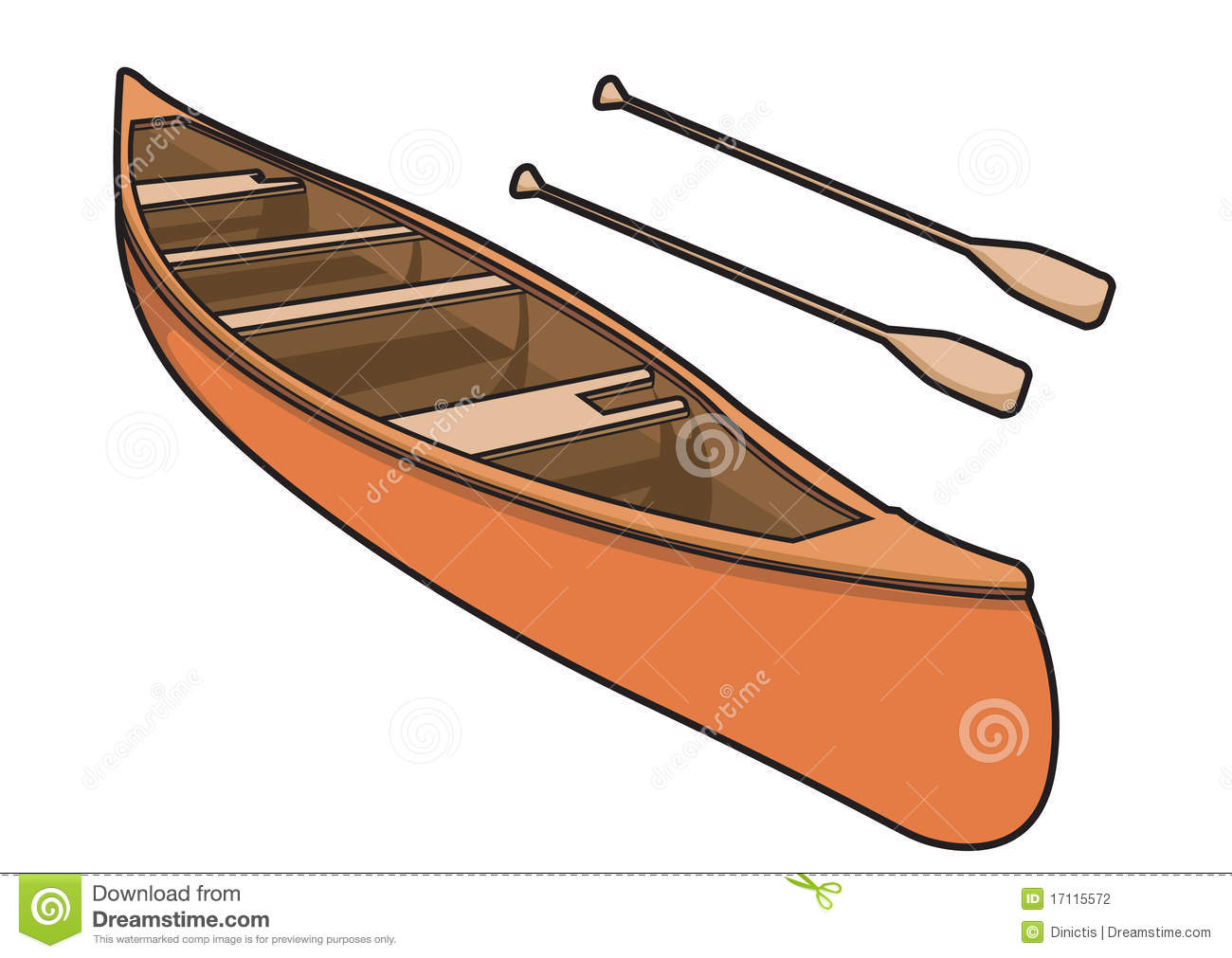 Stock Photography  Canoe With Paddle Illustration