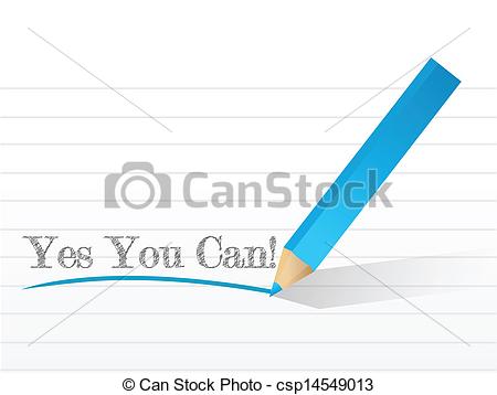 Vector Clip Art Of Yes You Can Message Illustration Design Over A