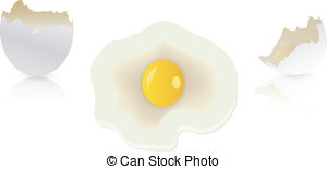 White Eggs And Broken Egg Shells Isolated Vectors Illustration