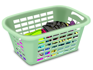 Basket With Folded Laundry