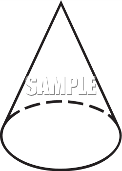 Black And White Outline Of A Cone   Royalty Free Clipart Image