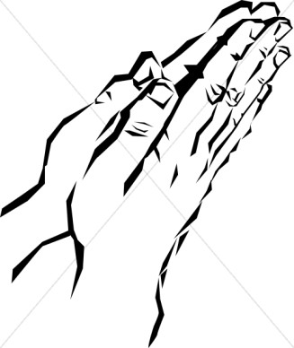 Black And White Prayer Hands   Prayer Clipart