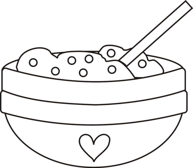 Bowl Of Cookie Dough Coloring Page   Greatest Coloring Book