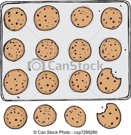 Chocolate Chip Cookie Dough Clipart Tray Of 12 Chocolate Chip