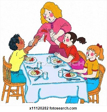 Clip Art   Mrs  Stopping Food Fight  Fotosearch   Search Clipart