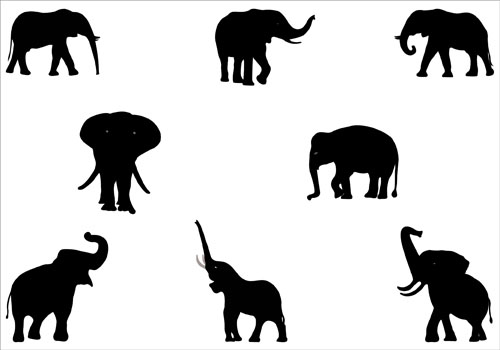 Elephant Silhouette Vector Graphics   Silhouette Clip Artsilhouette