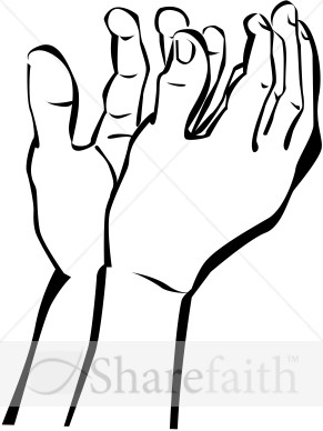 Hands Outstretched In Prayer To Heaven   Prayer Clipart