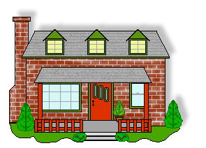 Houses And Buildings Clip Art   Brick House With Dormer Windows