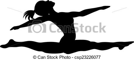 Illustration Of Gymnast Leap Silhouette Csp23226077   Search Clipart