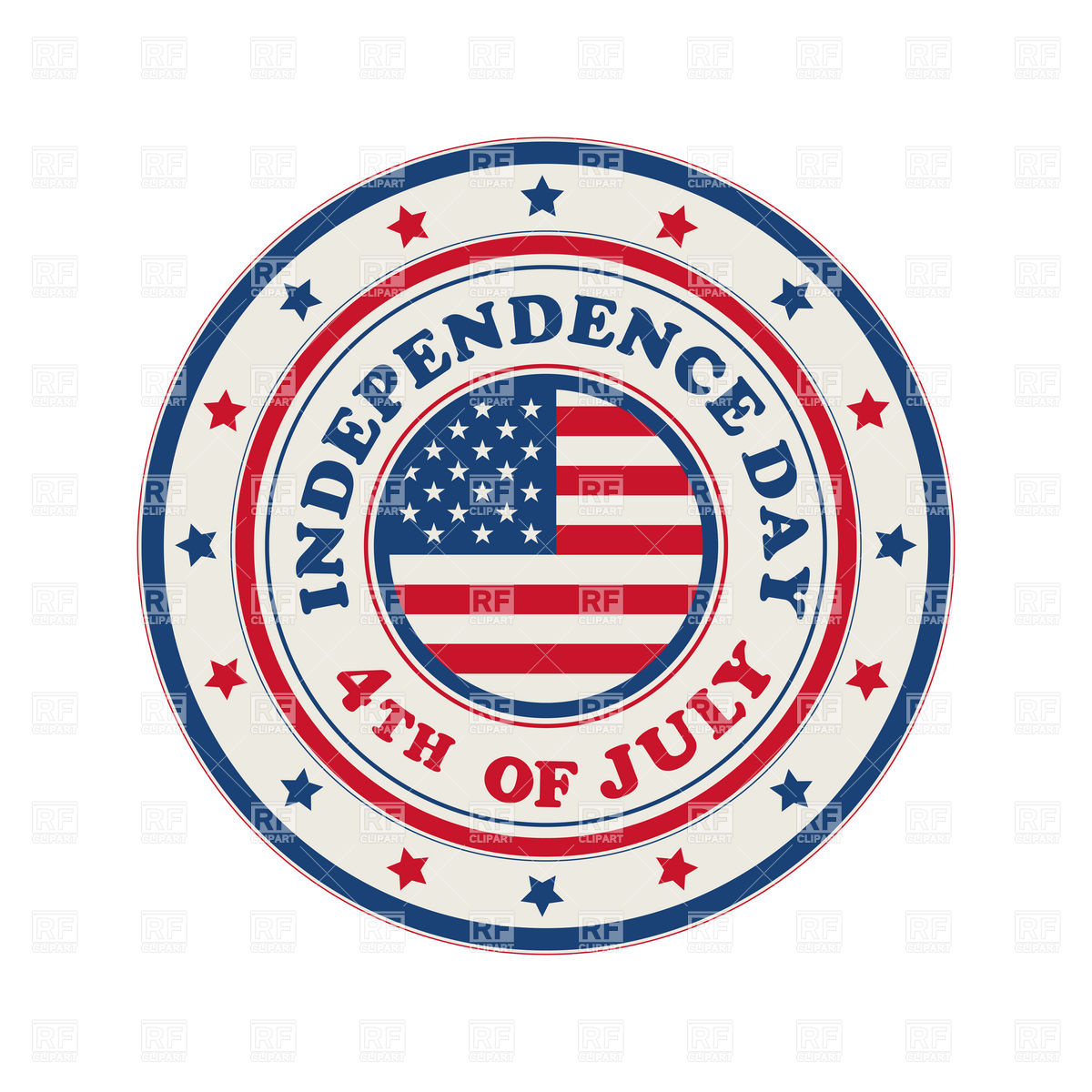 Independence Day Stamp With Usa Flag Download Royalty Free Vector
