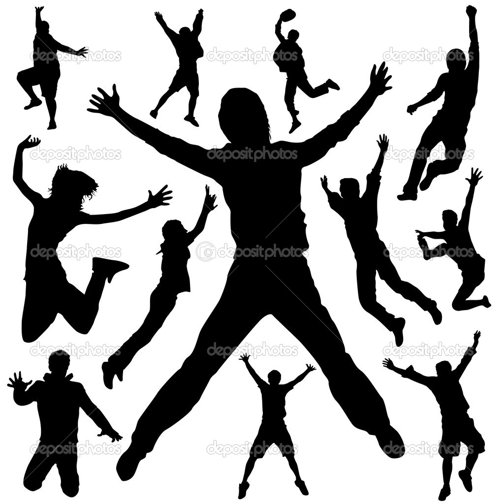 Jumping Peoples   Stock Vector   Bogalo  7984608