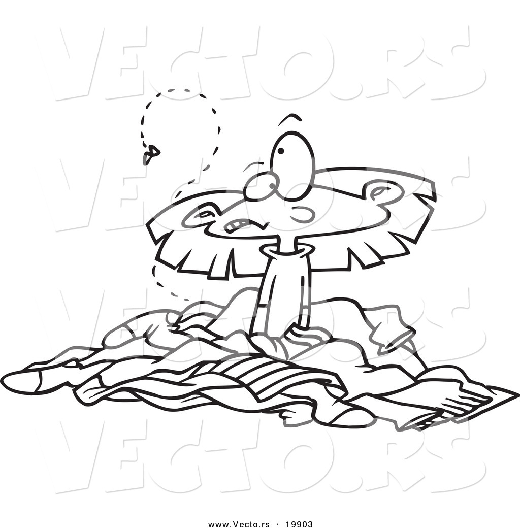 Larger Preview  Vector Of A Cartoon Girl In A Pile Of Stinky Laundry