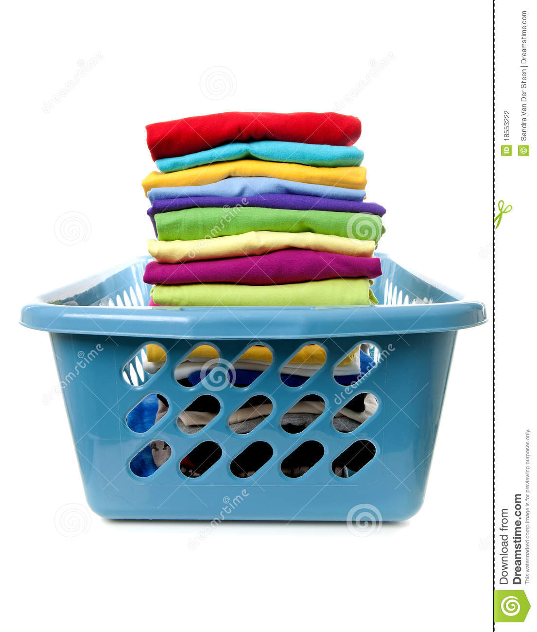 Laundry Basket With Folded Clothes Stock Photography   Image  18553222