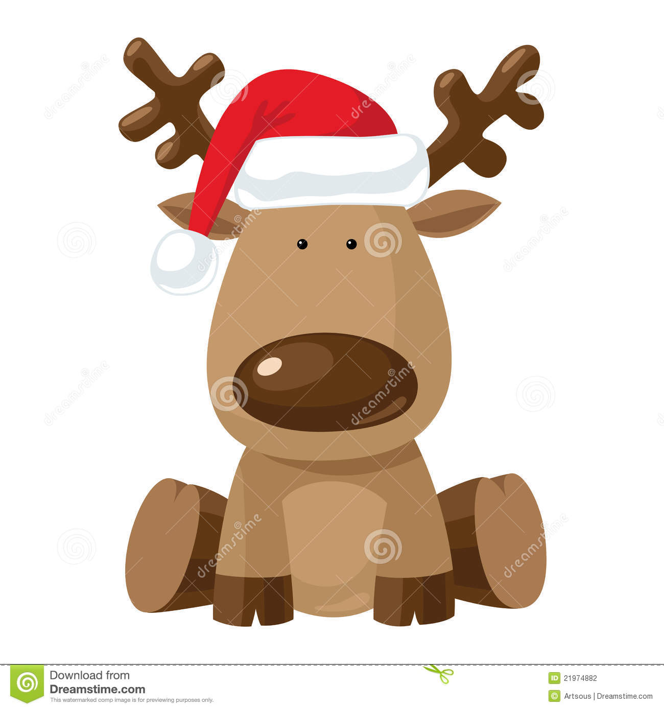 More Similar Stock Images Of   Christmas Reindeer In Santa S Red Hat