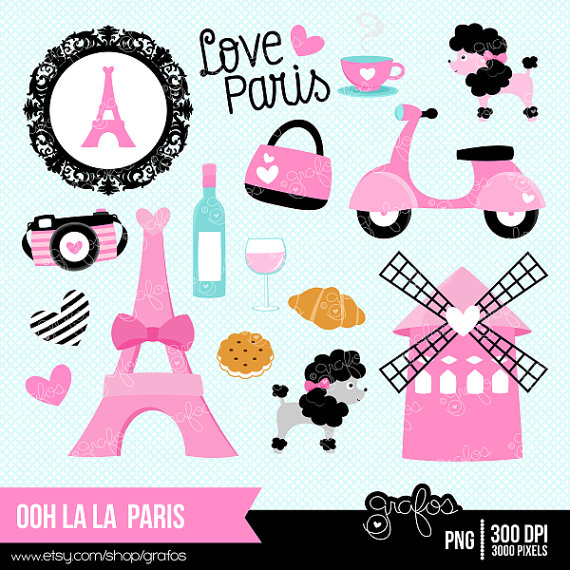 Ooh La La Paris Digital Clipart Paris Clipart Paris Girls Clipart
