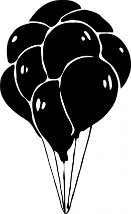 Outline Silhouette Baloon Bunch Party Balloons Helium Baloons