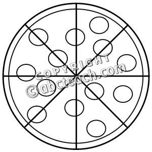 Pizza Clipart Black And White Basicshapepepperonipizzabw Pw Png