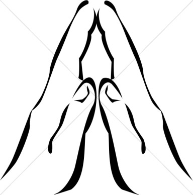 Prayer Hands In Black And Wite
