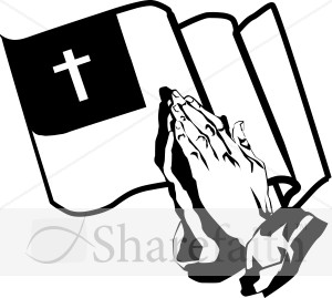 Praying Hands And The Christian Flag   Prayer Clipart