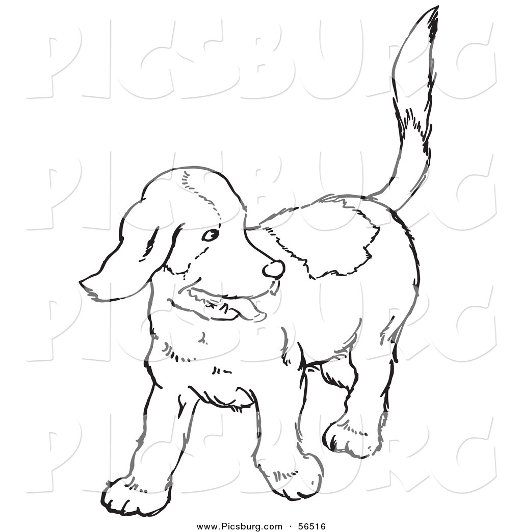 Puppy Clipart Black And White