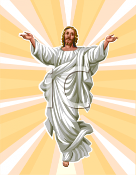 Royalty Free Clip Art Image  Glowing Christ In White Robes