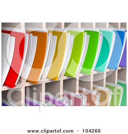 Royalty Free  Rf  Clipart Illustration Of A Wall Of Colorful 3d File
