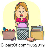 Royalty Free Vector Clip Art Illustration Of A Woman Organizing And De