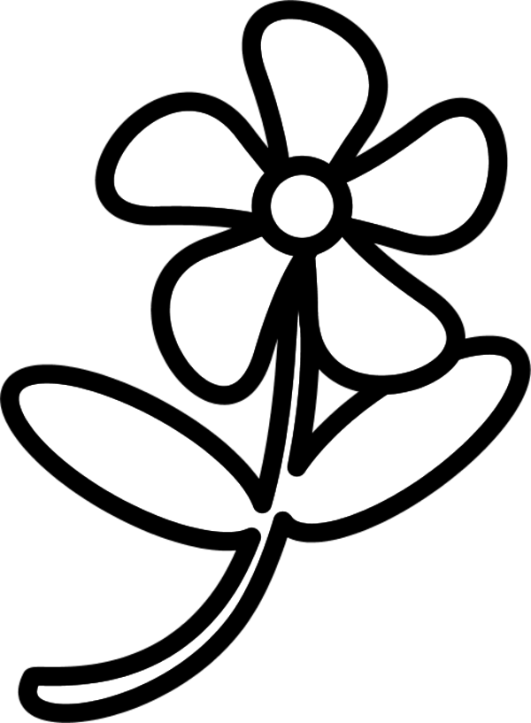 Simple Flower Outline   Vector Clip Art