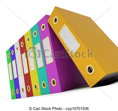 Stock Illustration   Row Of Colorful Files To Get The Office Organized
