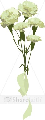 White Carnation Gift Bouquet   Church Bouquet Clipart