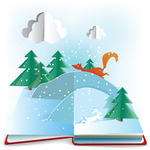 Winter 3d Paper Pop Up Book With Winter Eps10 Stock Vector   Clipart    