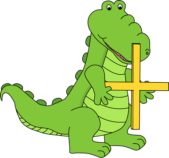 Alligator Holding An Addition Symbol Clip Art   Alligator Holding