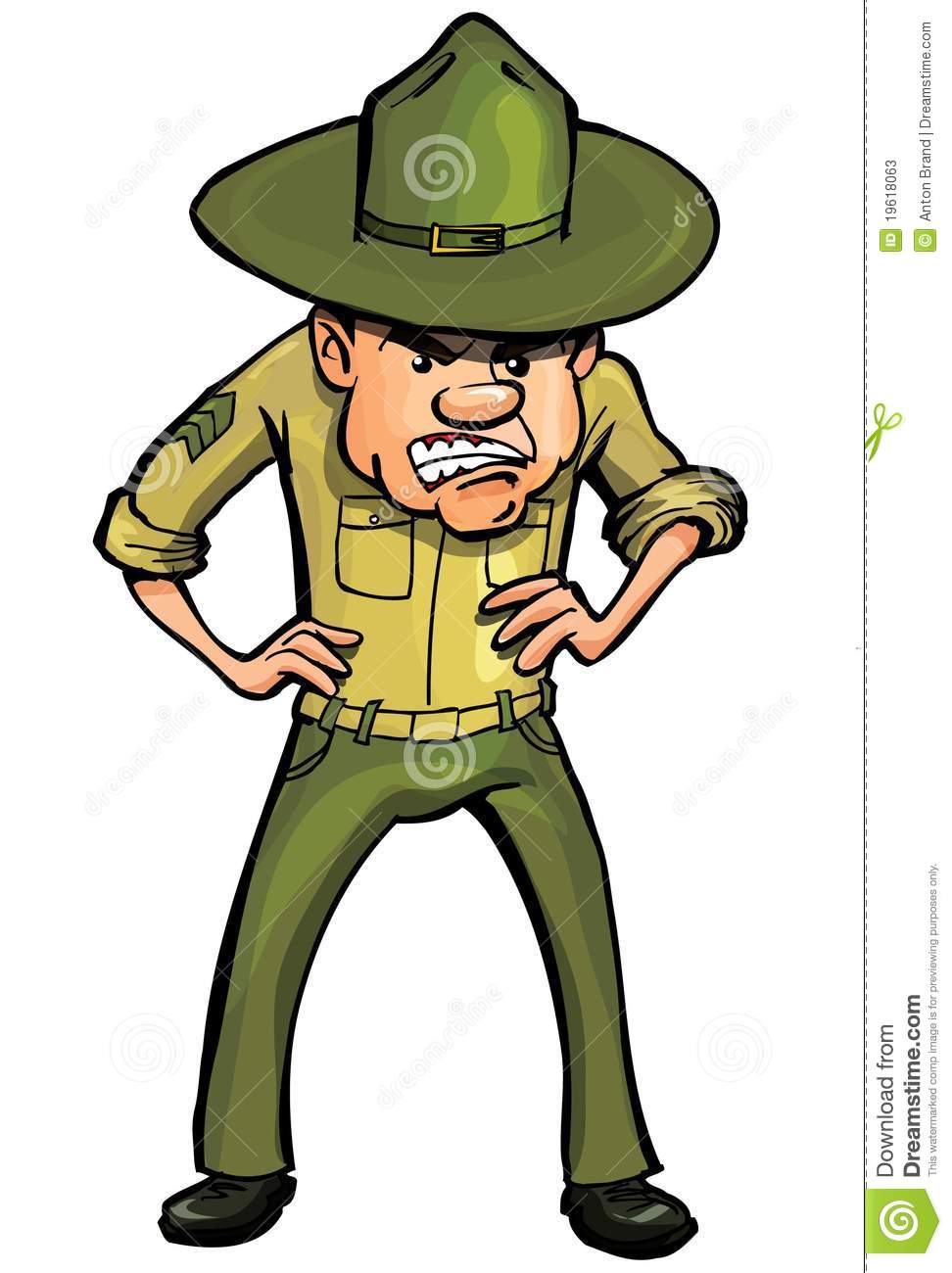 Angry Cartoon Drill Sergeant Stock Photos   Image  19618063