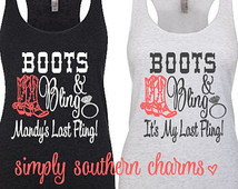     Bachelorette Party Shirts  Boots And Bling  Bridesmaid Gift  Wedding