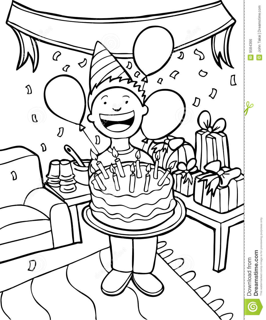 Birthday Party Clipart Black And White