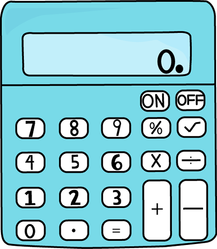 Blue Calculator Clip Art Image   Basic Blue Math Calculator