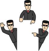Bodyguard Character Set 01   Clipart Graphic