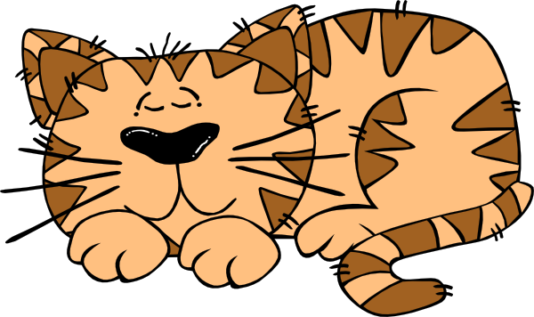 Brown Cat Sleeping Clip Art   Animal   Download Vector Clip Art Online