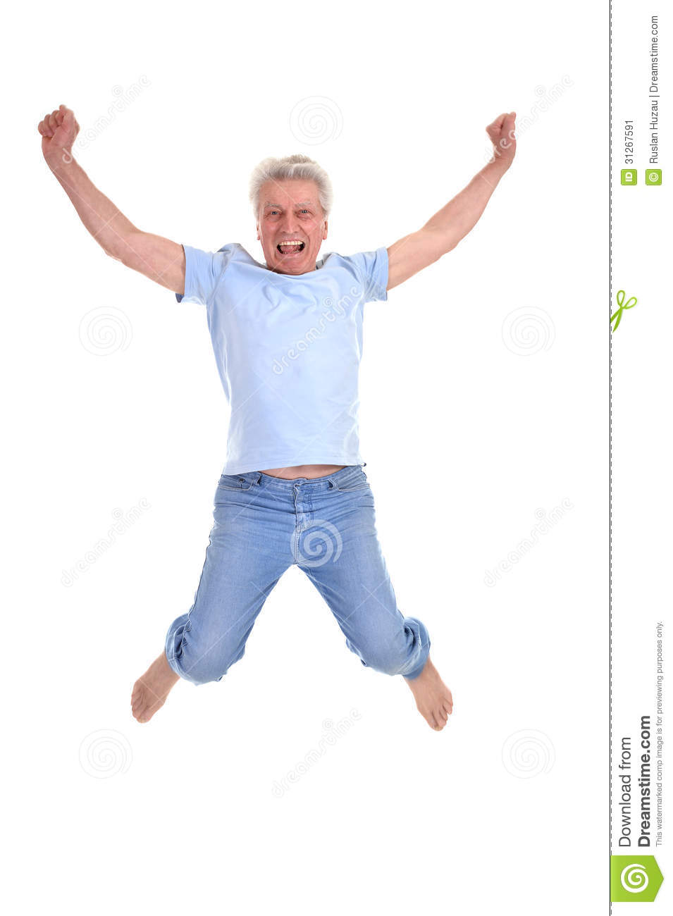 Cheerful Old Man Jumping Stock Image   Image  31267591