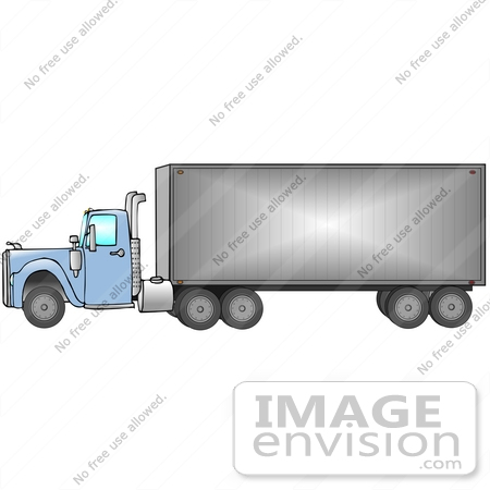 Clip Art Graphic Of A Blue Semi Truck    29752 By Djart   Royalty Free    