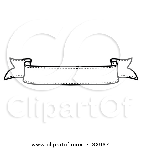 Clipart Illustration Of A Black And White Waving Banner With White