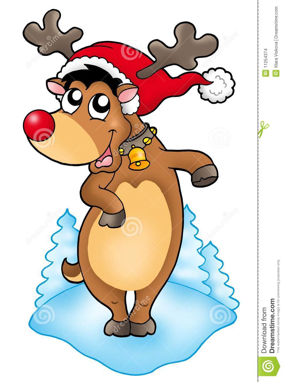 Cute Christmas Reindeer Stock Images   Image  11254374
