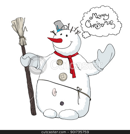 Cute Snowman Llustration  Vector Eps8 Stock Vector Clipart Cute