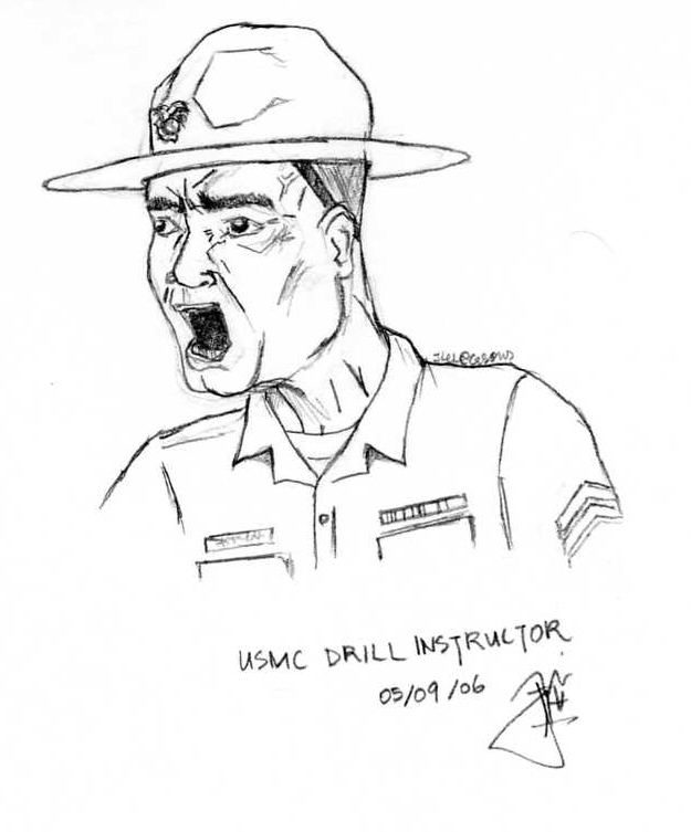 Drill Instructor Drawing Usmc Drill Instructor By Jlel