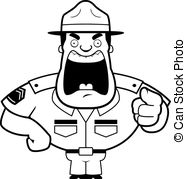 Drill Sergeant   An Angry Cartoon Drill Sergeant Yelling And   