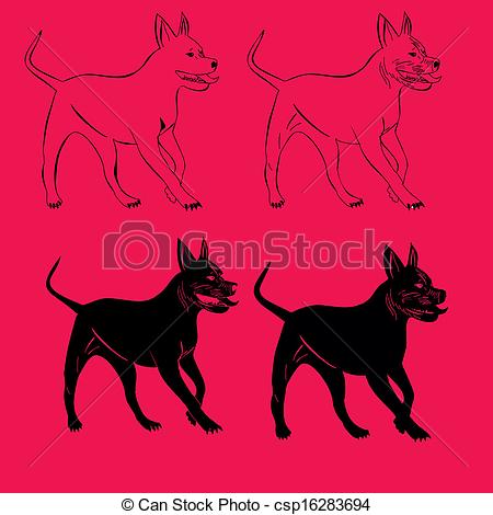 Eps Vectors Of Pit Bull Bodyguard Dog Vector Art Csp16283694   Search