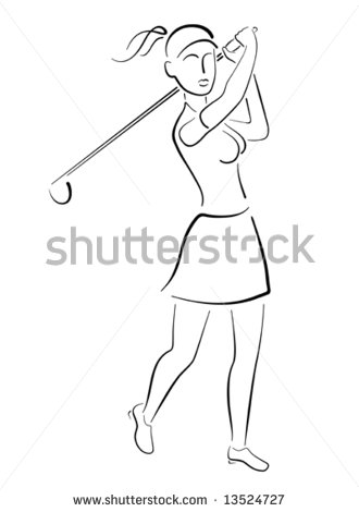 Female Golfer Stock Vector Illustration 13524727   Shutterstock